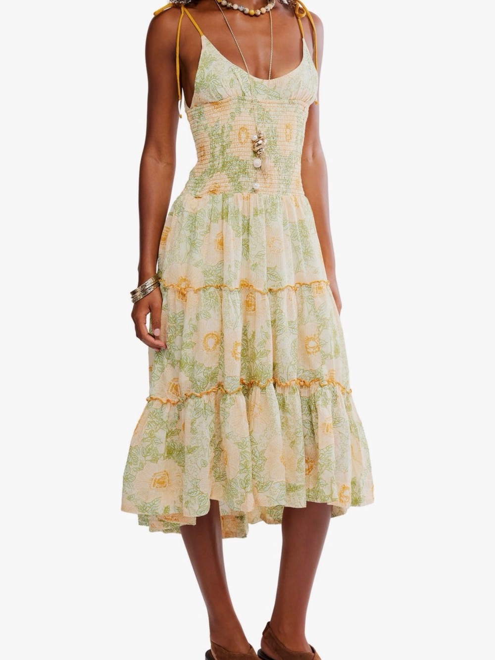 Free People Adriel Tie Strap
Tiered Maxi Dress perfect for brunch size XL